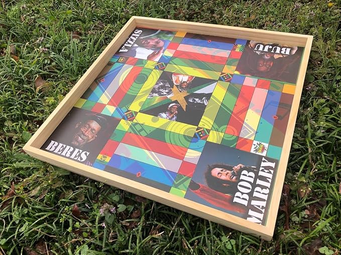 Jamaican Ludo Reggae Legends Edition – 24x24 Oversized Board Game | Unique Family Game for Adults & Friends | Gift for Dad, Mom, or Grandparents | Perfect for Family Game Night & Outdoor Events