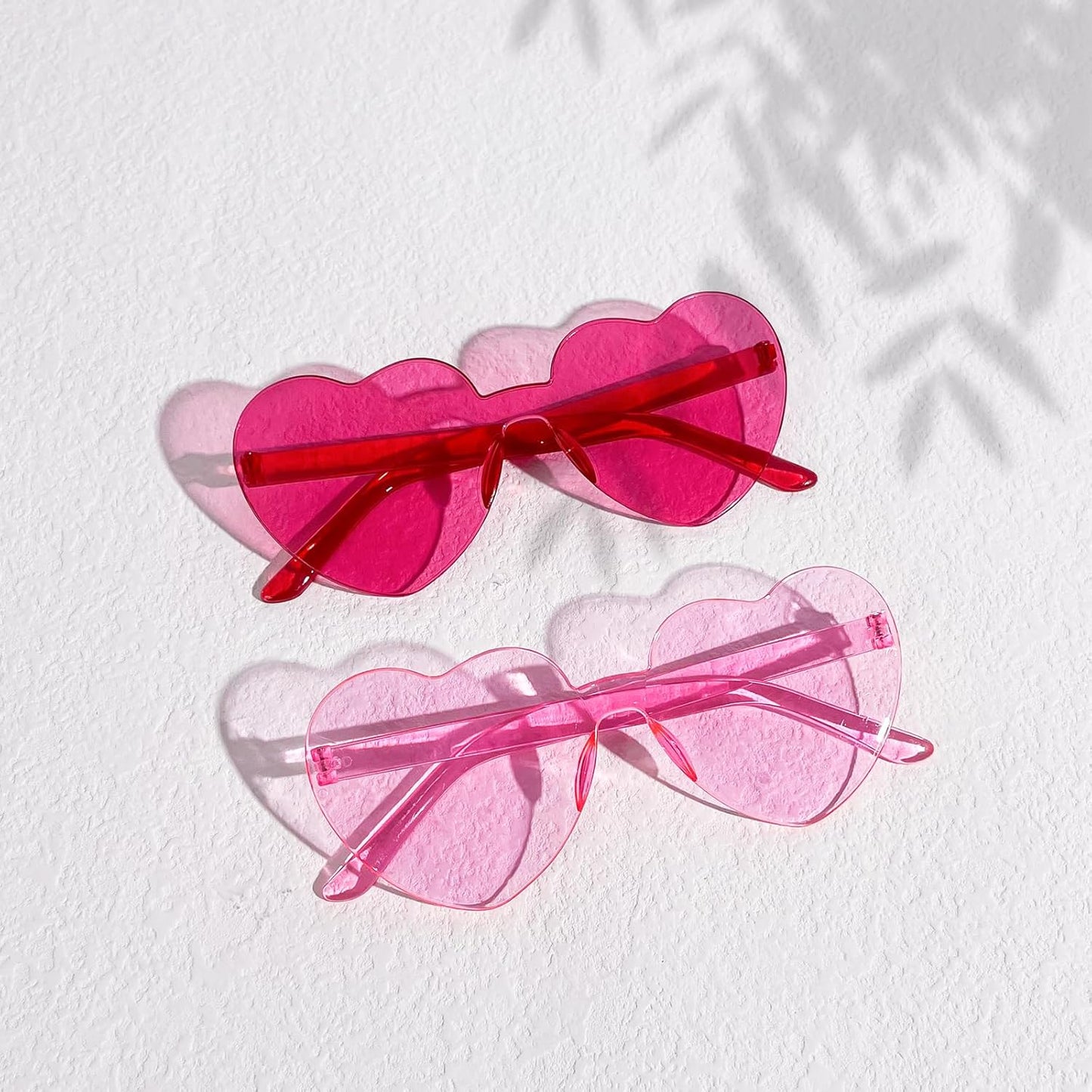 18 Heart Shape Rimless Sunglasses Transparent Candy Color Party Glasses Colored Eyewear for Women