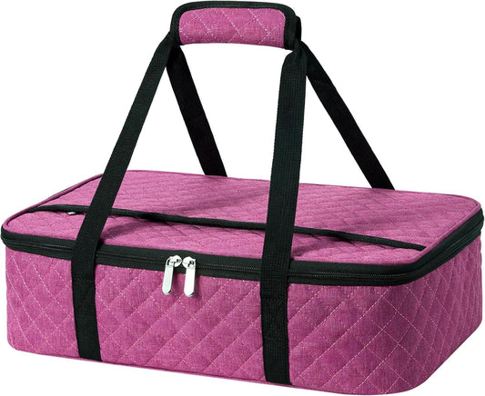 Lunch Bag - Large Insulated Casserole Carrier, Reusable Lunch Box for Men/Women, Insulated Lunch Bag Leakproof Lunchbox for Men Adults Work Picnic Hiking Beach(Pink) 17.12" x 11.42"x 4.53"