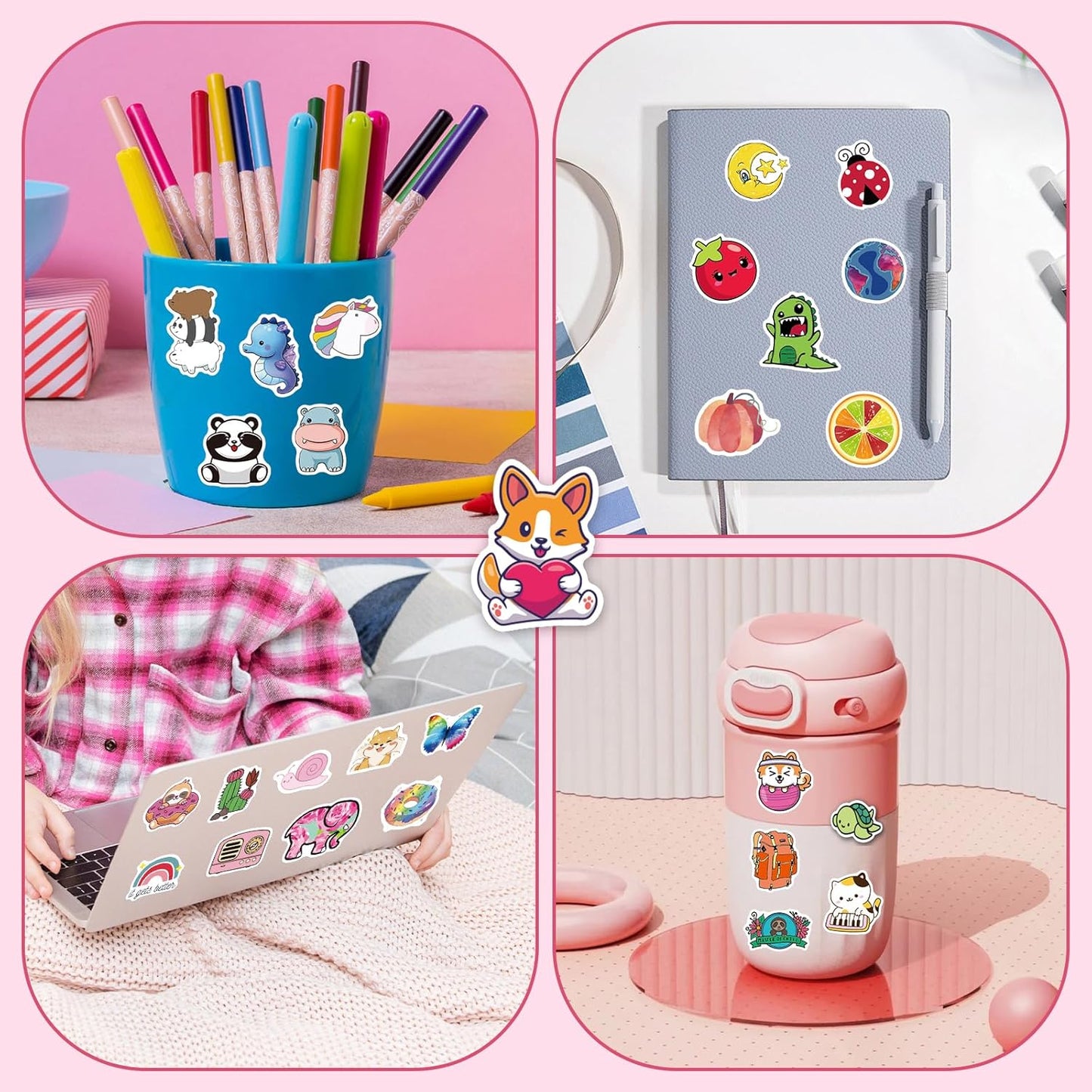 Stickers for Water Bottles, 300PCS Water Bottle Stickers for Kids, Waterproof Vinyl Stickers, Cute Stickers Pack