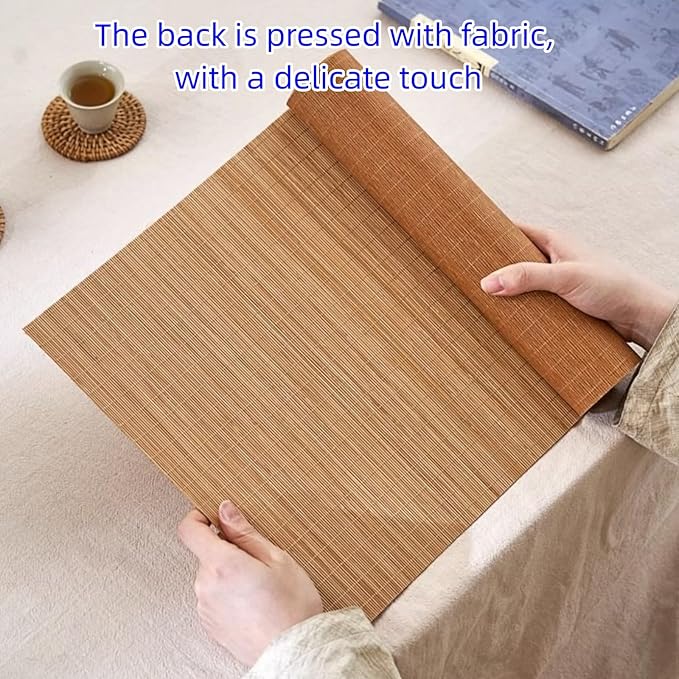 Carbonized Bamboo Matchstick Natural Table Runner, Bamboo Table Runner, Natura Tablemat, Home Décor, 1 Pcs, 12 x 24 Inch Anti-Slip Vintage Coffee/Tea Mats