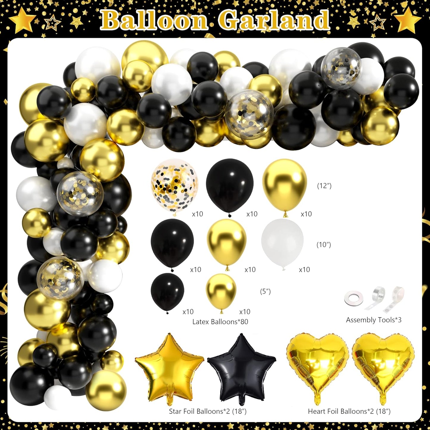 Retirement Party Decorations for Men Women 109Pcs Black Gold Happy Retirement Decorations Retired Banner Backdrop Balloons Sash Hanging Swirls Pompoms Tablecloth Honeycomb Centerpiece(Black Gold)
