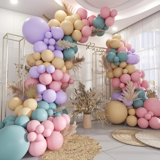 Blue Purple Pink Nude Balloon Garland Arch Kit, 160Pcs Latex Balloons Different Size Balloons 18 12 10 5 inch for Birthday Baby Shower Wedding Bridal Shower Party Decorations