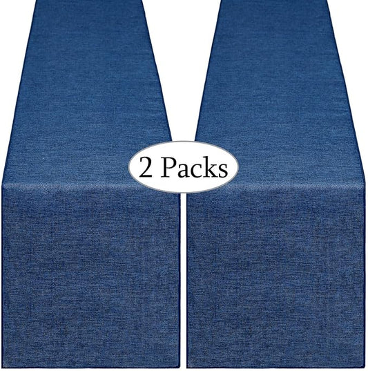 Navy Blue Table Runners 13x108 inches 2 Pieces Burlap Runner 4th of July Decorations for Home, Farmhouse, Dining Linens Decoration Independence Day