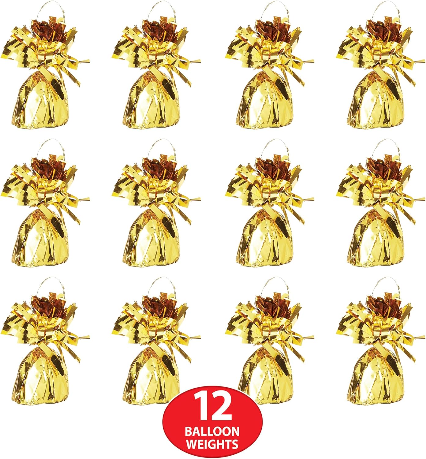 Metallic Wrapped Balloon Weight Pack of 12