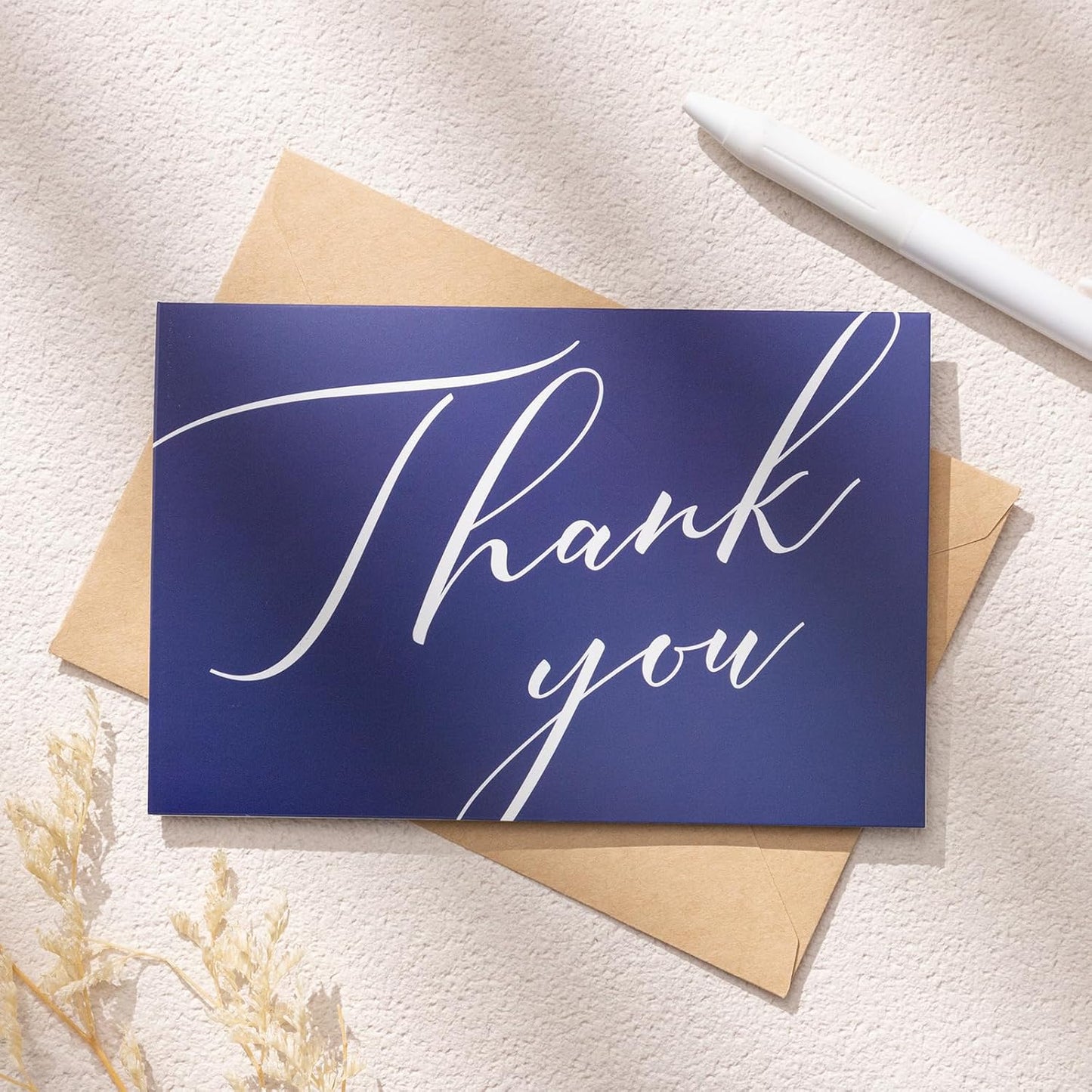 50 Pack Thank You Cards with Envelopes, 4x6 Inch Thank You Cards Bulk Blank Notes Card with Envelopes & Stickers for Wedding, Baby Shower, Bridal Shower, Birthday, Thanksgiving, Christmas