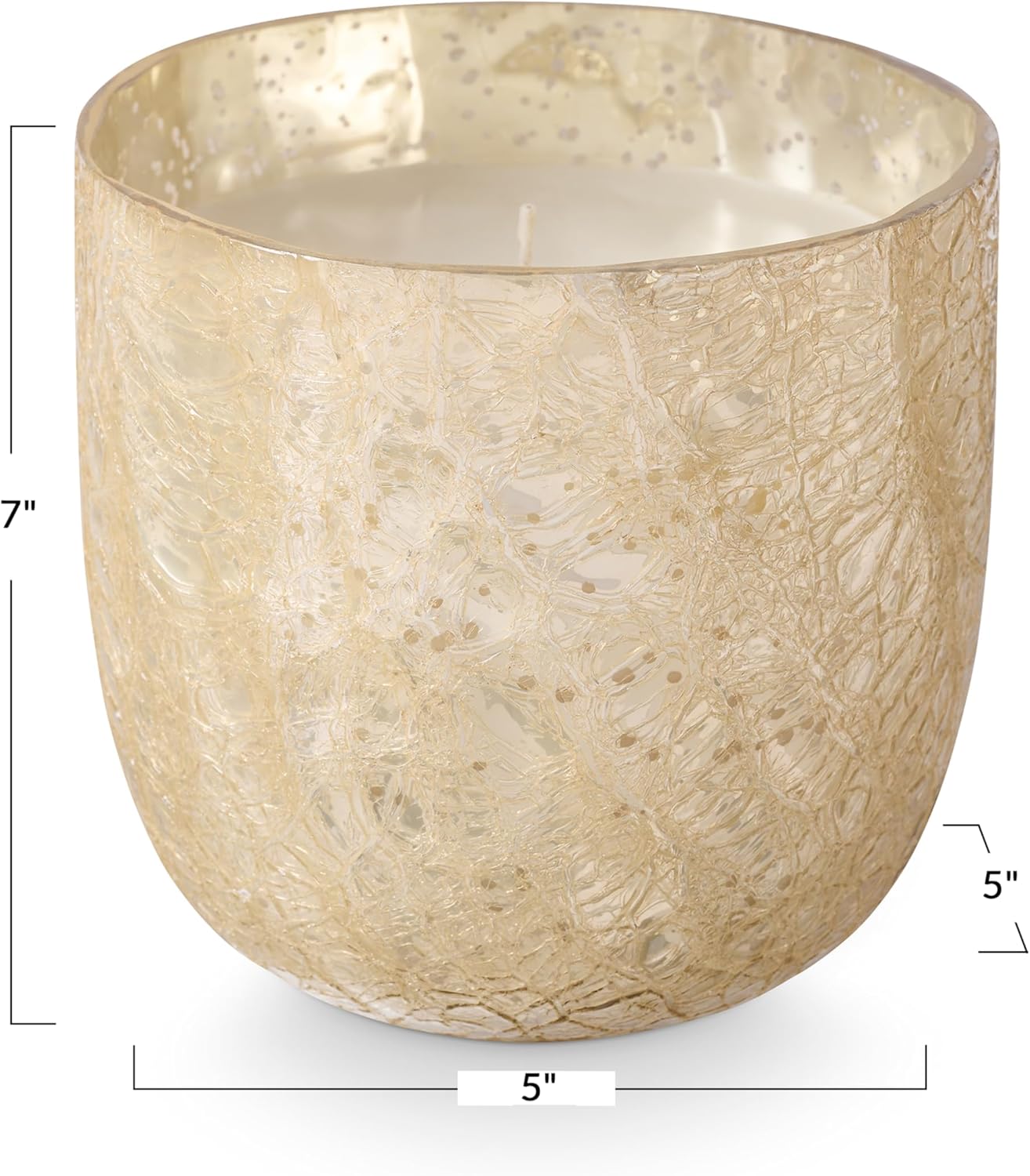 ILLUME Large Boxed Crackle Glass Candle, Winter White
