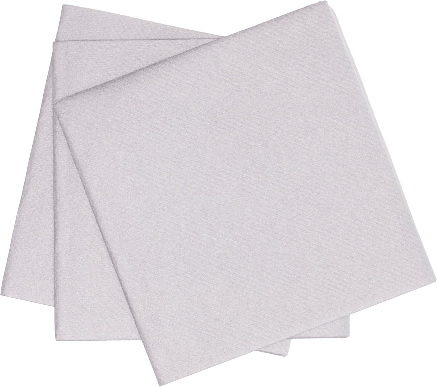 AH AMERICAN HOMESTEAD Paper Cocktail Napkins - Linen-Like Disposable Beverage Bar Napkins 4.75" x 4.75" - Bulk Square Napkins - Ideal for Party or Wedding (Silver -100 Count)