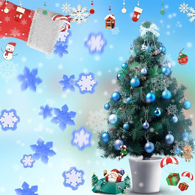 Jerify 40 Pcs Snowflake Winter Fidget Toys Frozen Party Favors Winter Stress Balls Bulk Soft Sensory Fidget Sticky Toys Ice Skating Cute Party Favors for Goodie Bag Stuffers
