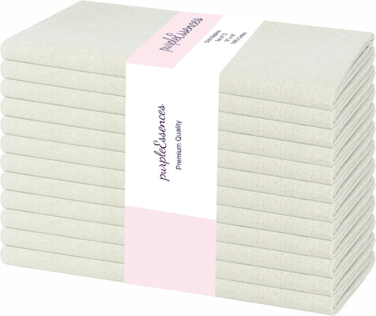 PurpleEssences Set of 12 Cloth Dinner Napkins 100% Cotton 18x18 Inch - Soft Durable Washable - Ideal for Farmhouse Party Fall Thanksgiving - Perfect Everyday Use Table Linen - Royal Linen