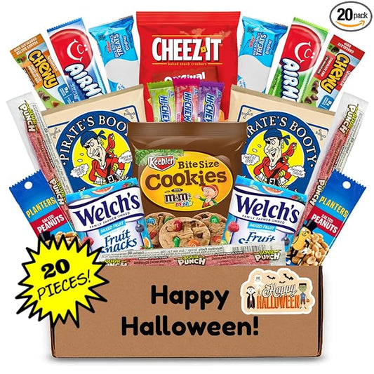 Hangry Kit Halloween Care Package Snack Box Variety Pack – 20 Count – Assorted Chips, Cookies, Candy & Crackers – Fun Spooky Design – Gift for Kids, Teens, College Students, or Office - Spooky