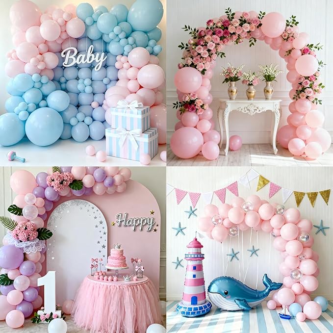 Patimate Pastel Pink Balloons - 150pcs 5 Inch Light Pink Latex Party Balloons for Girls Women Wedding Bridal Baby Shower Gender Reveal Graduation Engagement Birthday Party Decorations