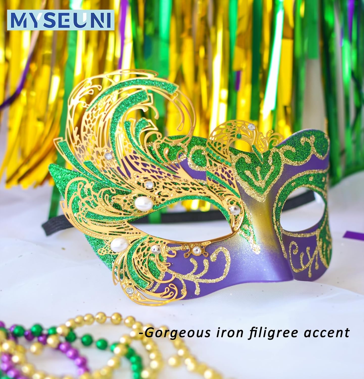 2025 New Mardi Gras Mask for Women-Swan Masquerade Venetian Mask - Carnival Mask for Women Butterfly, Costume Party