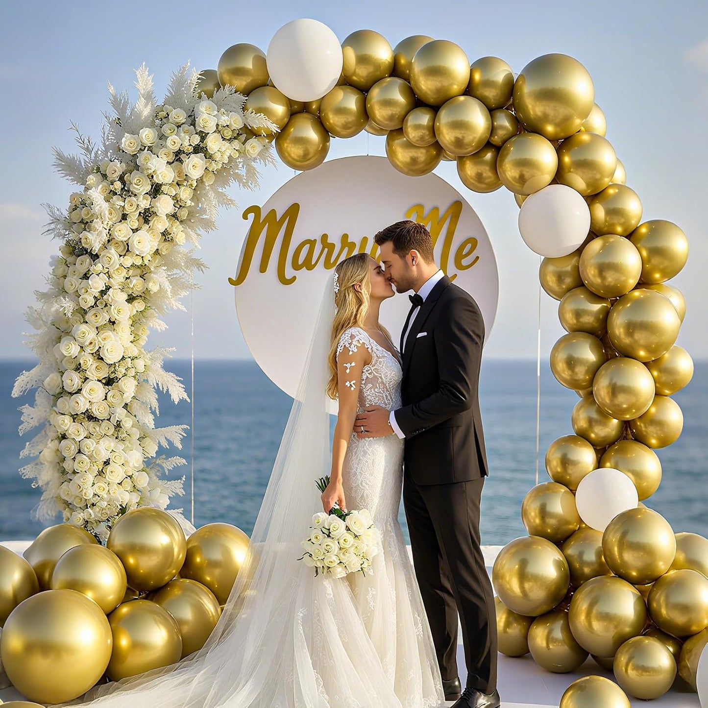 Metallic Gold Balloons 100 Pack 12 Inch Chrome Gold Round Helium Balloon for Graduation Wedding Anniversary Happy Birthday Party Decoration