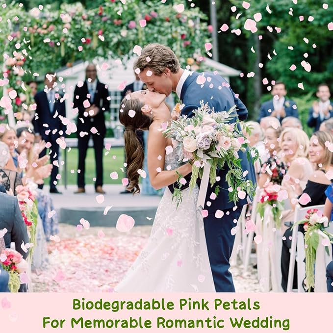 1500+ Real Dried Lvory White Hydrangea Petals - 0.88 oz Preserved Natural Flower Petals for Wedding Decor, Flower Girl, Party Confetti, Dinner Table Centerpieces, Handcrafts (Pink 1.06oz)