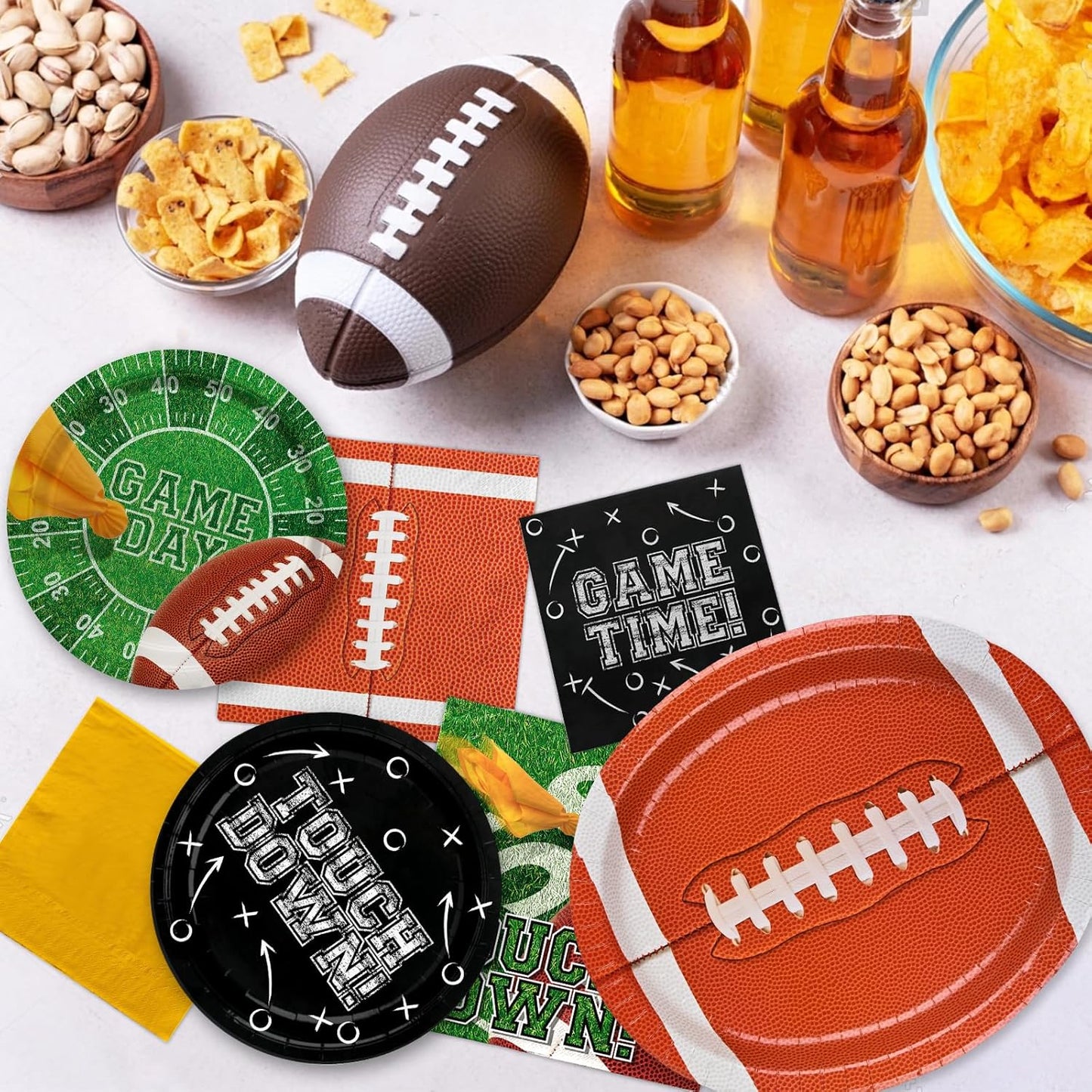 96-Pack Football Party Supplies - 48 Luncheon & 48 Cocktail Napkins | 3-Ply, Disposable, for Tailgate & Birthday Decorations