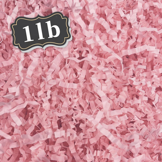 ZEBMOON 1 LB Pink Crinkle Cut Paper Shred Filler Great for Gift Wrapping, Basket Filling, Birthday, Wedding, Halloween, Thanksgiving, Valentine's Day, New Year Party Decorations Filling Supplies A