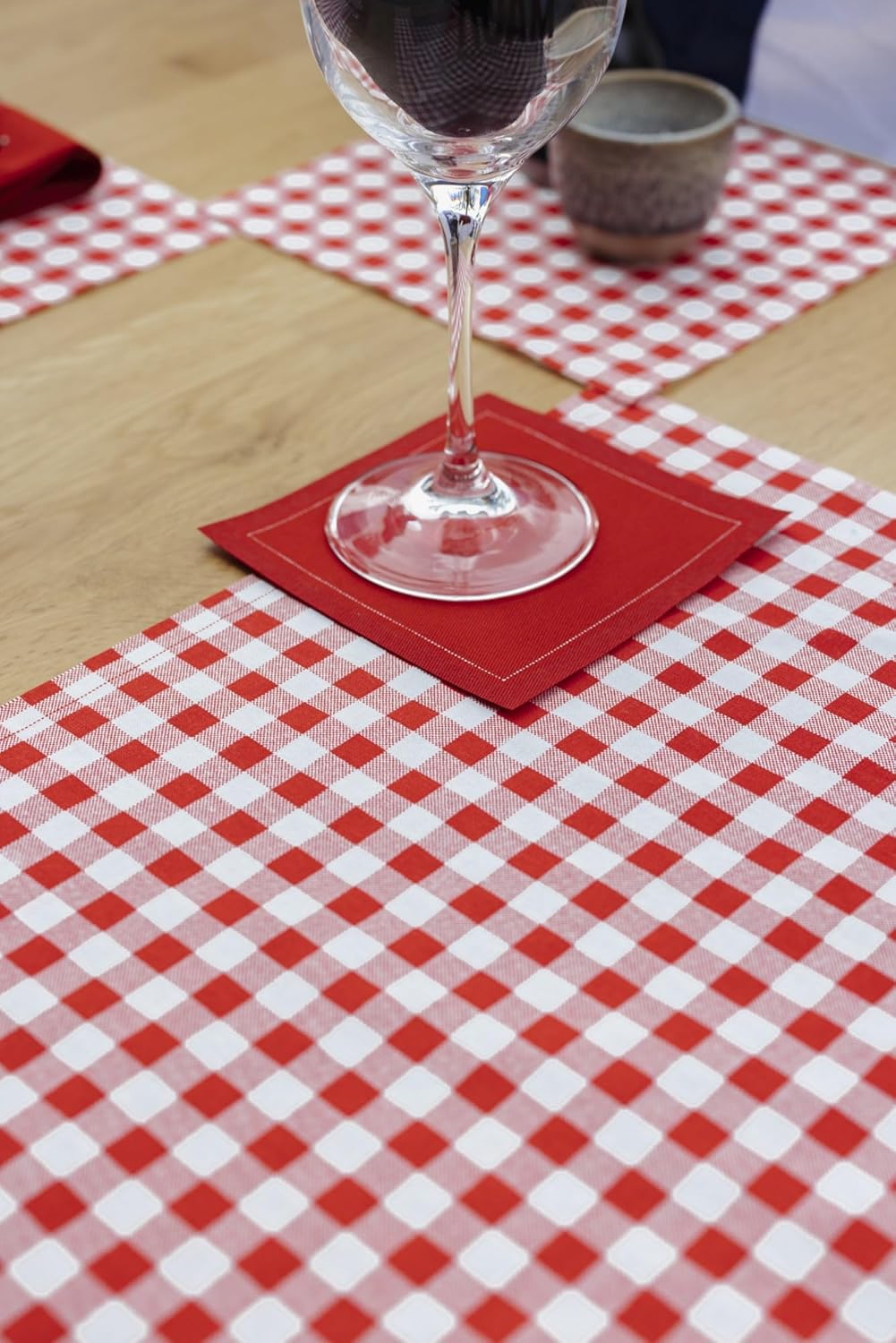 Five Star Cocktail Napkins, 50 Luxury Cotton Disposable Cocktail Party Napkins, 4.5" x 4.5" for Home Bars, Game Nights, Beverages, Birthdays, Weddings & Holidays, Red