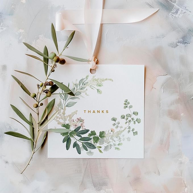 50-Pack Gold Gift Tags - Real Gold Foil, 2.5” x 2.5” | Elegant Holiday, Christmas, and Birthday Gift Tags | Personalized Labels for Presents | Women-Owned Business