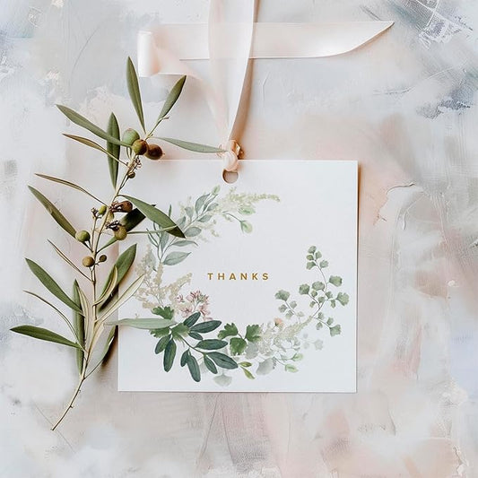50-Pack Gold Gift Tags - Real Gold Foil, 2.5” x 2.5” | Elegant Holiday, Christmas, and Birthday Gift Tags | Personalized Labels for Presents | Women-Owned Business