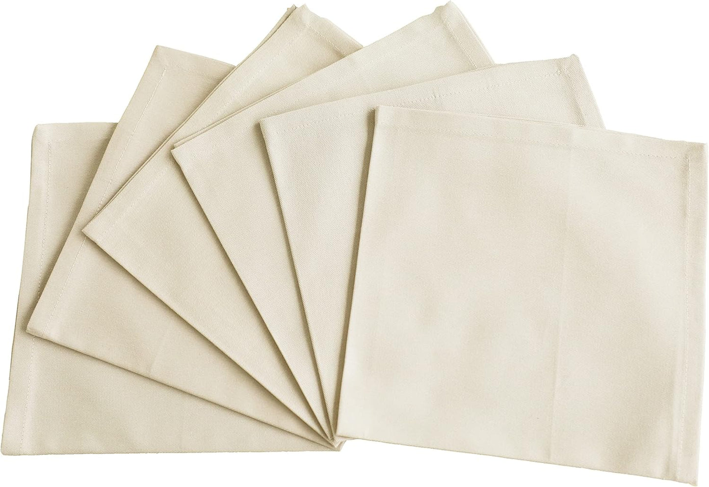 AMOUR INFINI Cotton Cloth Napkins Set of 6 Solid Soft with Hemmed Edges Hotel Quality 18x18 inch Dinner Napkin Ideal for Everyday Use Dining, Table Decoration (Beige- 18x18 Inches)