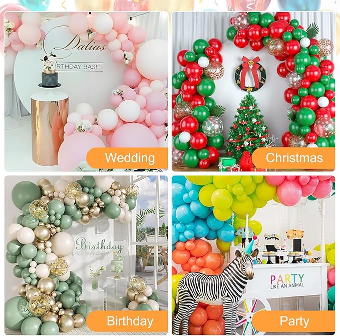 Balloon Arch Stand Kit 8.2ft and 5ft, Heavy Duty Base with Water Filling Bag, Bendable Half Arch Balloon Gold Frame - Suitable for Birthdays, Holiday Decorations and Other Indoor and Outdoor Parties.