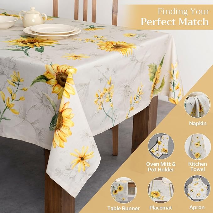 Maison d' Hermine Table Cloth Square Table 100% Cotton 54 x 54 Inches Tablecloth Reusable Decorative for Dining Room Farmhouse Home Valentines Day Decorations Spring Summer - Candice
