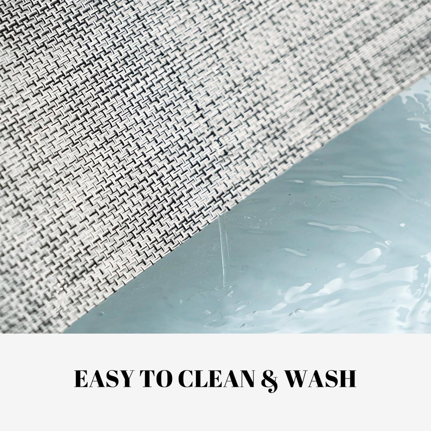 Placemats Set of 6 Vinyl/Plastic Woven Place Mats for Kitchen Table Indoor/Outdoor Washable Placemat Wipeable Dining Table Mats (Grey,6)