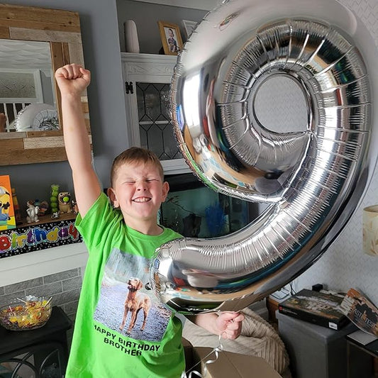 Silver Number 16 Balloon 40 inch, 16 Number Balloons, 16th Silver Birthday Decorations for Girls Boys Kids, 16 Year Old Silver Party Supplies