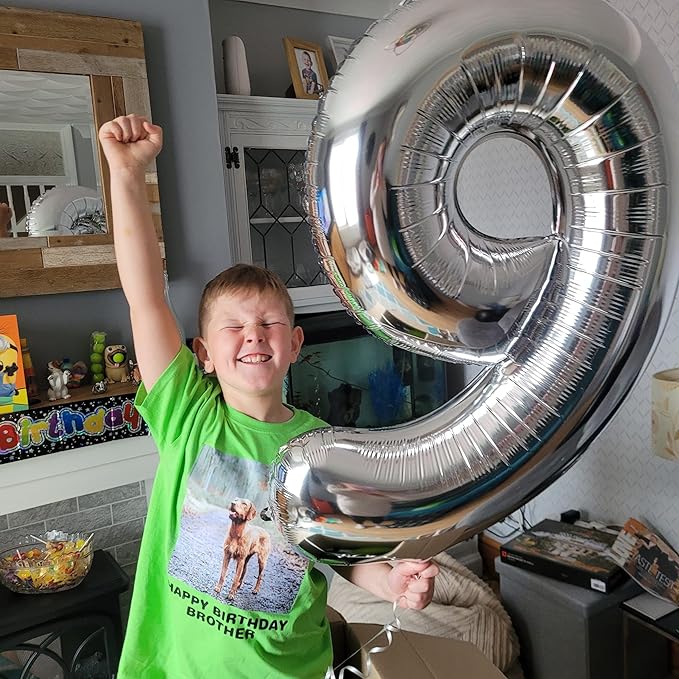 Silver Number 60 Balloon 40 inch, 60 Number Balloons, 60th Silver Birthday Decorations for Girls Boys Kids, 60 Year Old Women Men Silver Party Supplies
