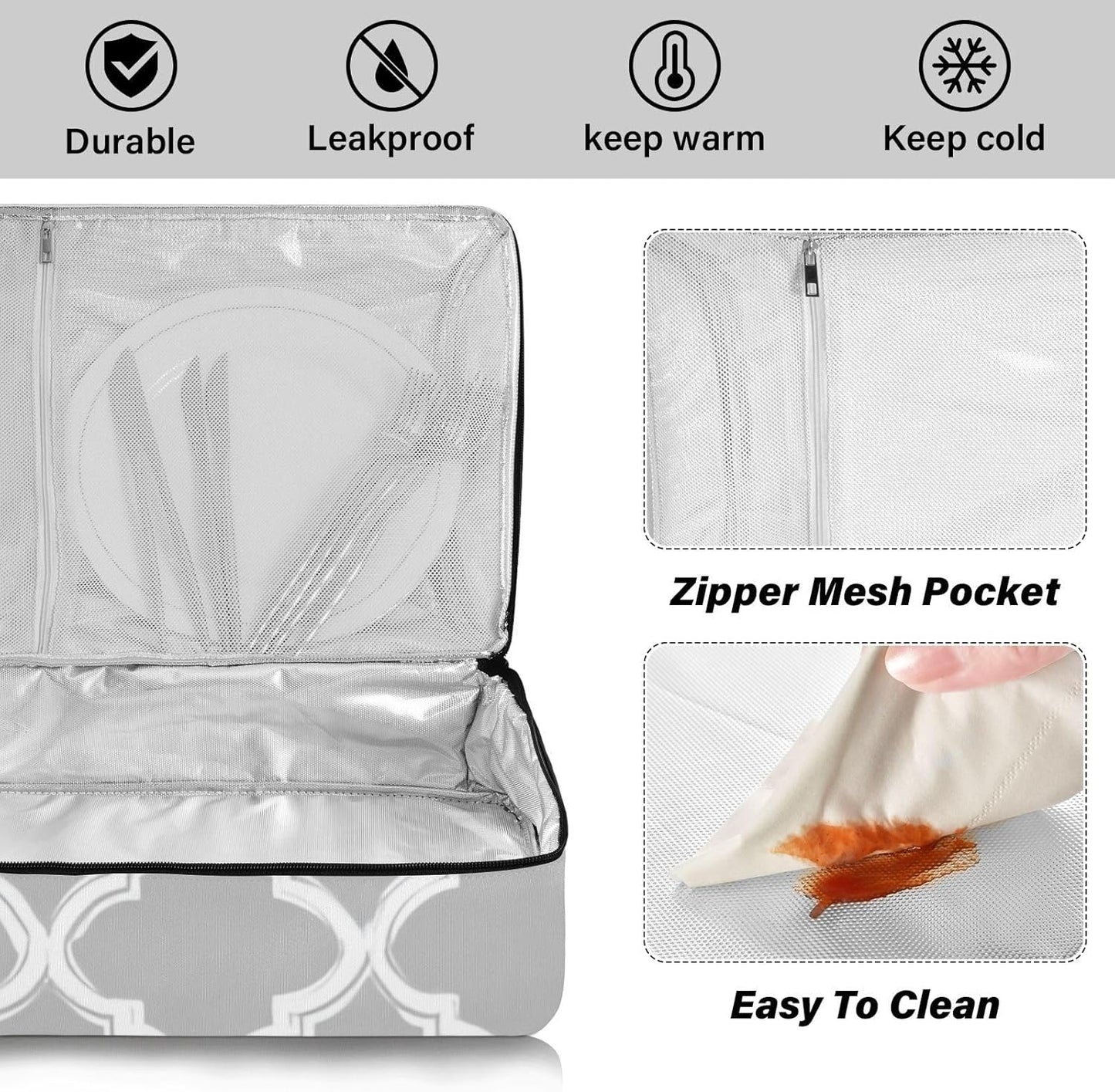 Casserole Carriers for Hot or Cold Food Reusable Casserole Dish Carrier Insulated Thermal Large Capacity Durable Perfect for Party Camping Family Gatherings Yellow Fish
