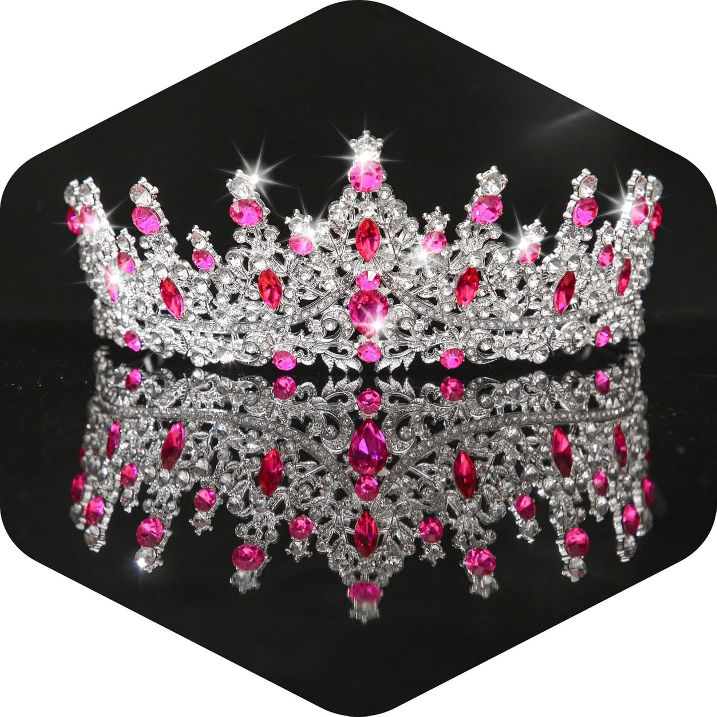 Kamirola Crystal Crowns and Tiaras Headband for Girl or Women Birthday Party Wedding Prom Bridal Halloween Christmas （TR19）