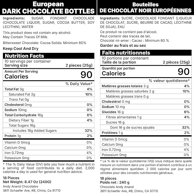 Andy Anand Chocolatier European Beer Flavored Dark Chocolate Bottles, Filled with Top-Shelf Beer, Gluten Free Assorted Flavors Chocolates, Packed in a Wooden Gift Box (18 Pcs)