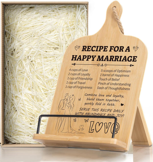 IKEDAS Wedding Gifts Cookbook Stand - Anniversary & Marriage Gifts for Couples, Newlyweds; Book Stands for Display