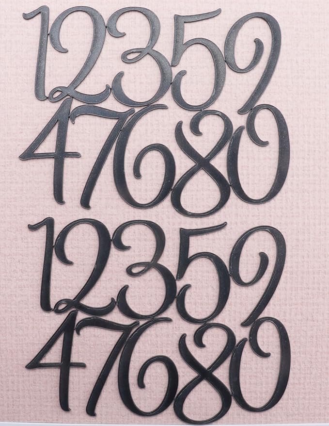 SOWAKA 2 Sets Acrylic Number 0-9 Large Cake Toppers Mirrored Picks for Birthday Cake Wedding Decoration Baby Shower Anniversary Parties (Black)