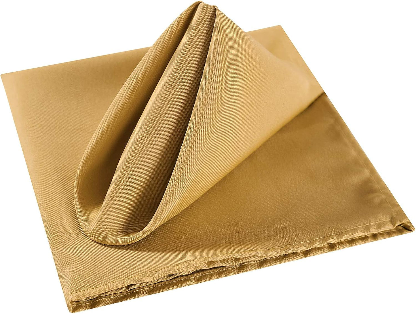 Cloth Napkins 17x17 inch Washable Polyester Dinner Napkins Soft Table Napkins for Wedding Party Dining Banquet(Gold,50PCS)