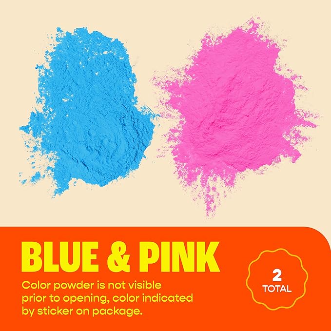 Chameleon Colors Blue & Pink Gender Reveal Powder - Blackout Kit - 1 lb Blue & 1 lb Pink Powder - Color Not Visible Through Bag - Easy Cleanup - Non-Toxic