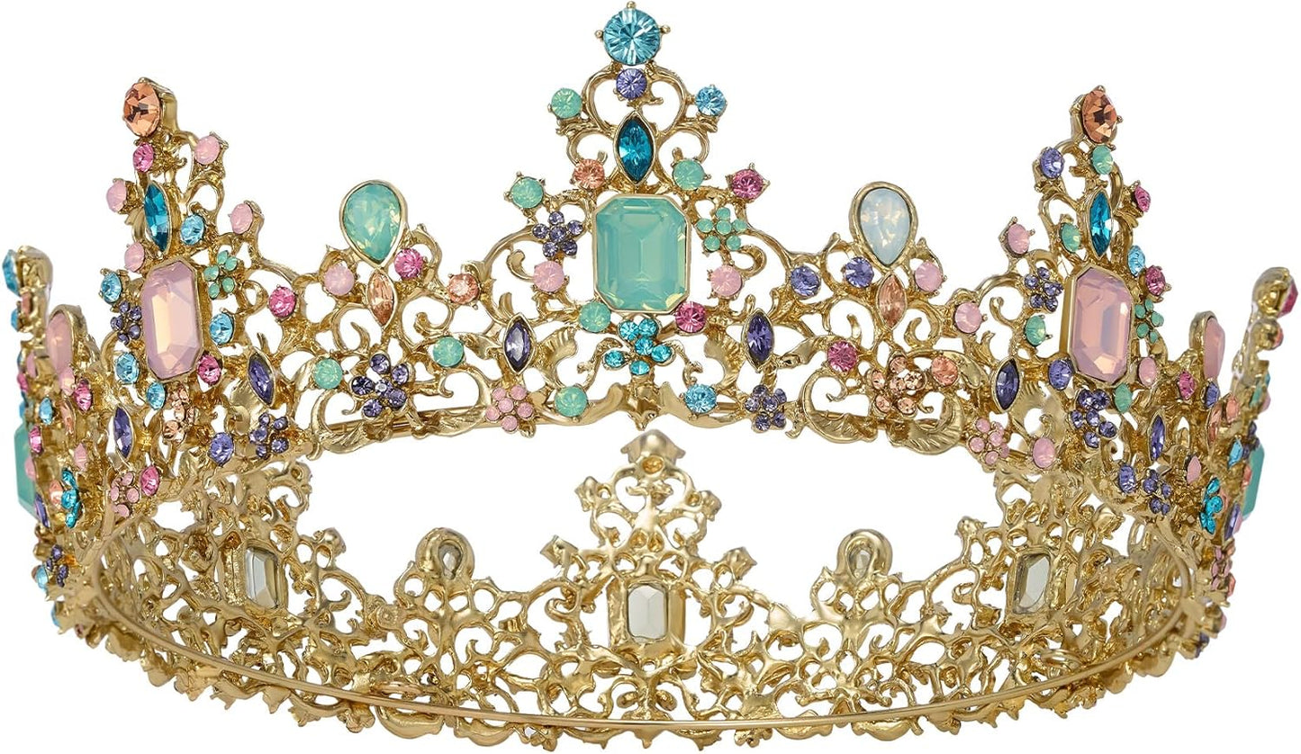 SWEETV Queen Crown for Women - Baroque Wedding Tiaras and Crowns,Jeweled Tiara Crown,Prom Birthday Halloween Hair Accessories