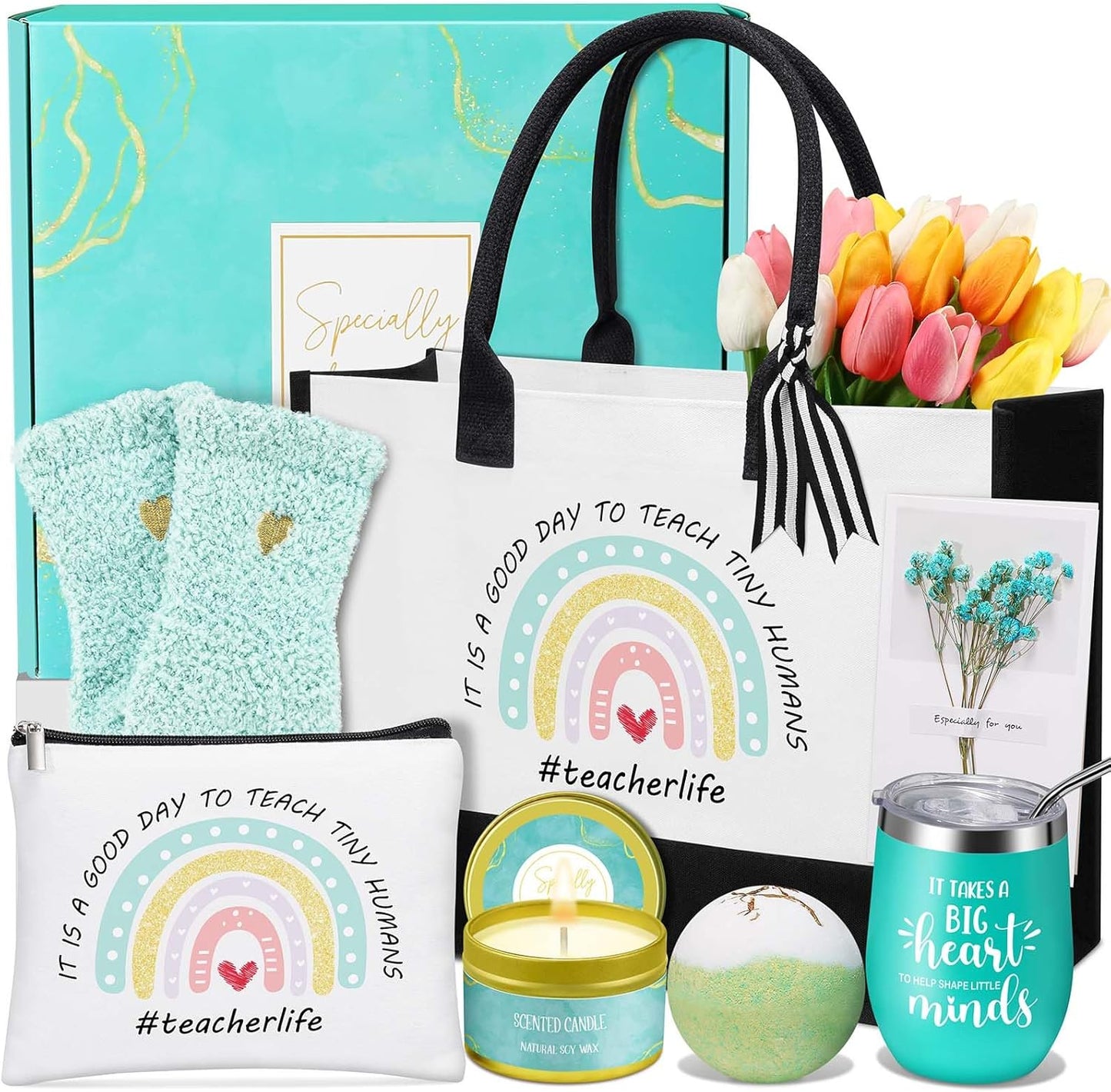 Teacher Appreciation Gifts, Personalized Cool Thank You Teacher Appreciation Gifts Basket Ideas for Women- Birthday, Christmas, Valentines Day, Mothers Day