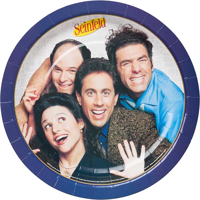 Silver Buffalo Seinfeld TV Series 60 Pack Partyware Disposable Paper Plates, Napkins, and Cups (Pack of 360)