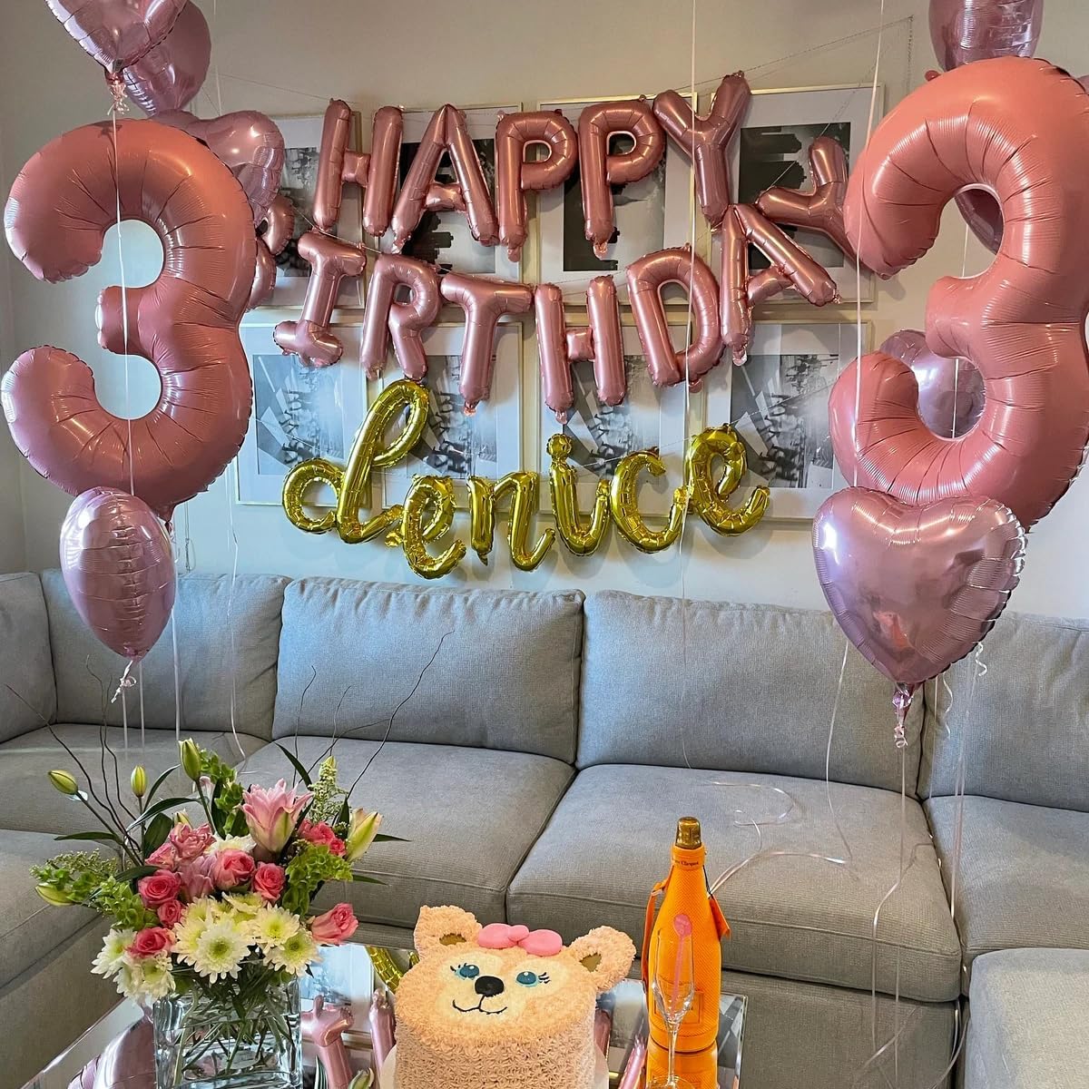 Smlpuame Pastel Pink 3 Balloons, 40 Inch Large Light Pink Foil Number Balloons 0-10, Self-Sealing 3rd Birthday Balloon for Girls Women Anniversary Baby Shower Princess Party Decorations Supplies
