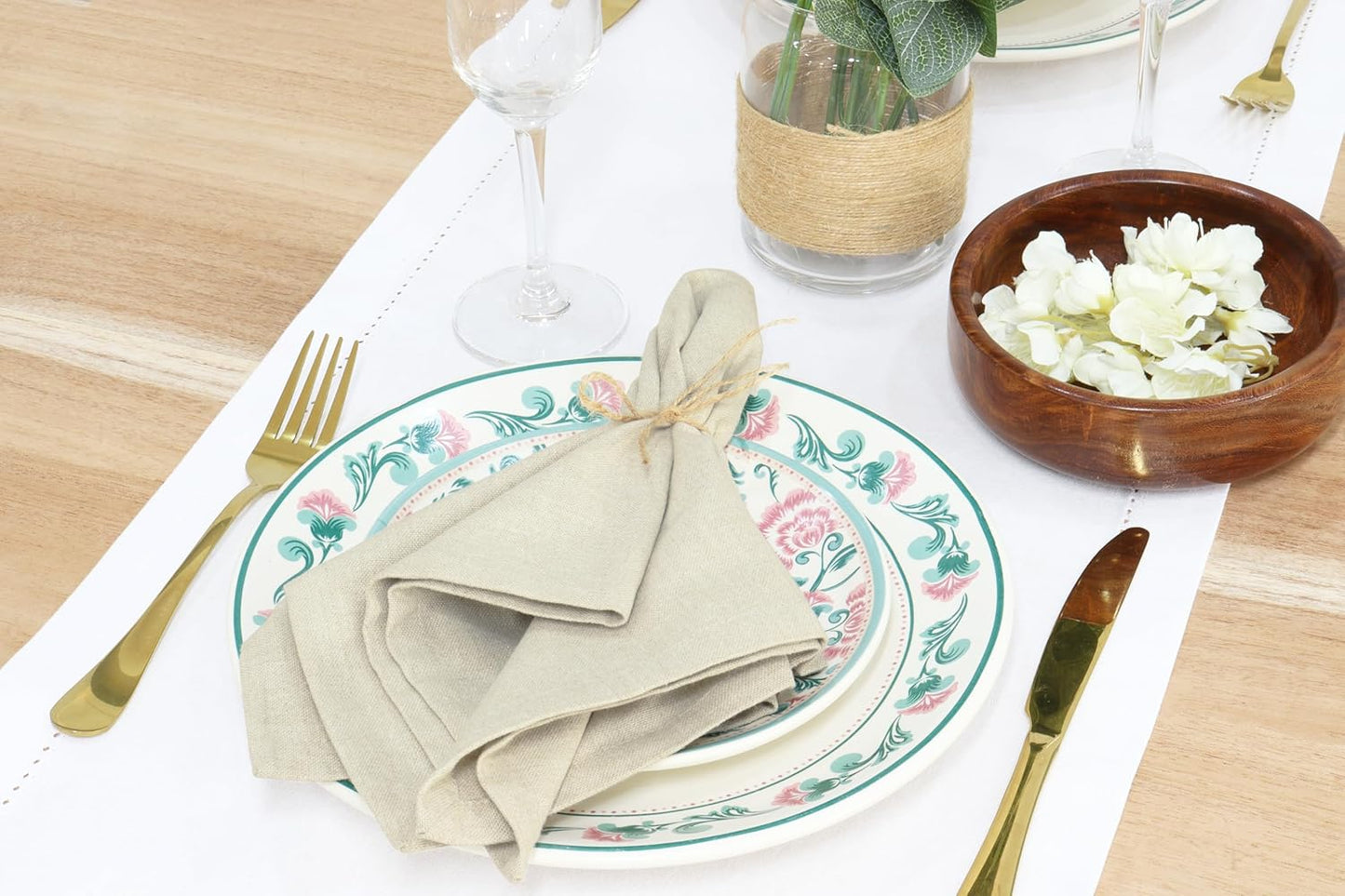 PurpleEssences Set of 12 Cloth Dinner Napkins 100% Cotton 18x18 Inch - Soft Durable Washable - Ideal for Farmhouse Party Fall Thanksgiving - Perfect Everyday Use Table Linen - Royal Linen