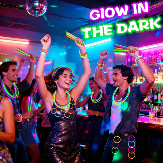 TURNMEON 360 Pack Ultra Bright New Year Eve Christmas Glow Sticks Bulk Party Pack Halloween Glow In The Dark Party Supplies Favors Glow Sticks Necklaces Bracelets with Connector 8" Glow stick Light Up