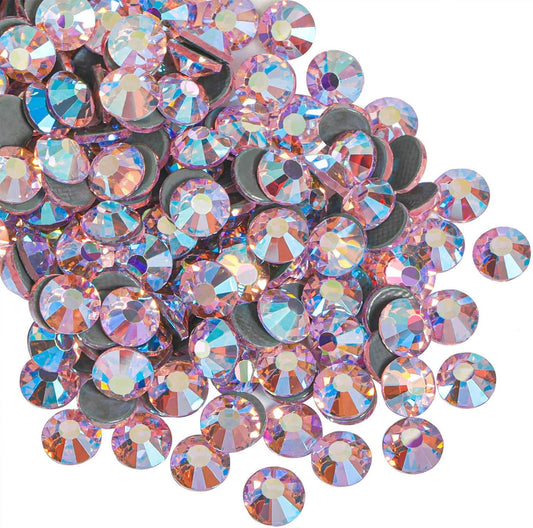 Beadsland Hotfix Rhinestones, 1440pcs Flatback Crystal Rhinestones for Crafts Clothes DIY Decorations, Light Pink AB, SS12, 3.0-3.2mm
