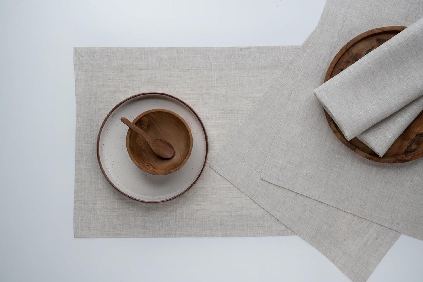 D'Moksha Homes Light Natural Linen Napkins 18 x 18 Inch - 100% Pure Linen Cloth Washable Dinner Napkins Set of 4 for Fall, Autumn and Halloween