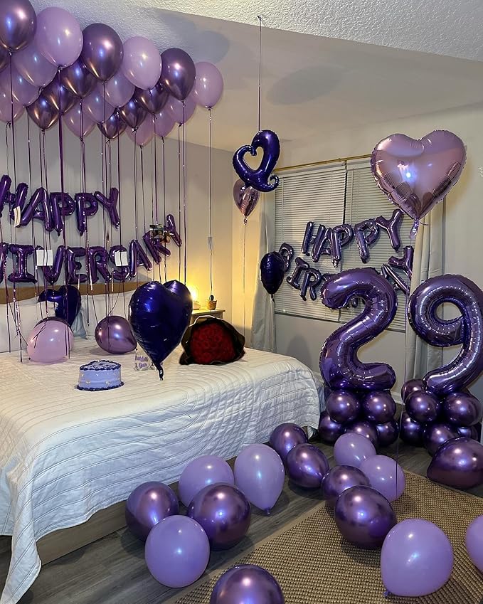Purple Number 8 Balloon 40 Inch, 8th Birthday Party Decorations for Children, Giant 8 Foil Balloon for Party Supplies