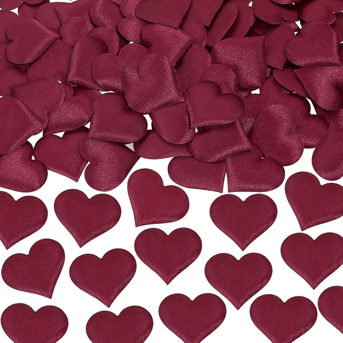 ONLYKXY 200Pcs 3.5cm Big Sponge Confetti Decor Glitter Flower Heart Shape Petals Table Decoration for Wedding Party Valentine's Day Scatter Ponge Petal Confetti (Claret-Red)