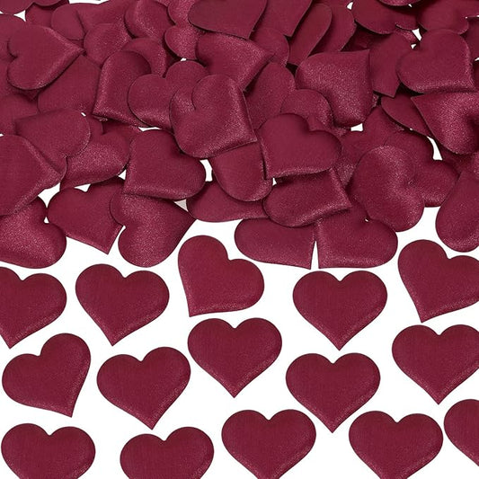 ONLYKXY 200Pcs 3.5cm Big Sponge Confetti Decor Glitter Flower Heart Shape Petals Table Decoration for Wedding Party Valentine's Day Scatter Ponge Petal Confetti (Claret-Red)