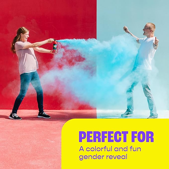 Chameleon Colors Gender Reveal Fire Extinguisher (Blue) - Built in America - Gender Reveal Powder Extinguisher for Baby Boy Photo Shoot or Party - 2 Blue Color Blasters - Non-Toxic
