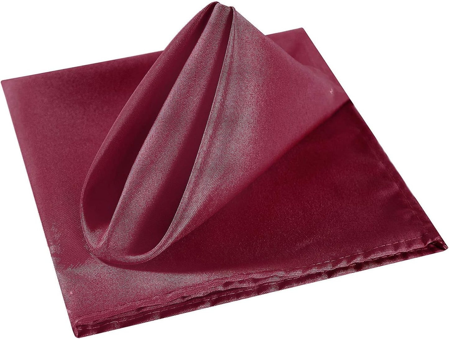 Cloth Napkins 17x17 inch Washable Polyester Dinner Napkins Soft Table Napkins for Wedding Party Dining Banquet(Burgundy,12PCS)